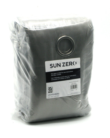 Sun Zero Broderick Blackout Curtains, Grey, 52in x 84in