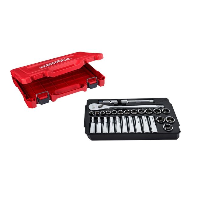 Milwaukee 48-22-9510 1/2″ Drive Metric Ratchet and Socket Set 28-Piece