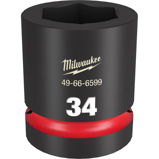Milwaukee 49-66-6599 SHOCKWAVE Impact Duty 1″ Drive 34MM Standard Metric 6-Point Socket