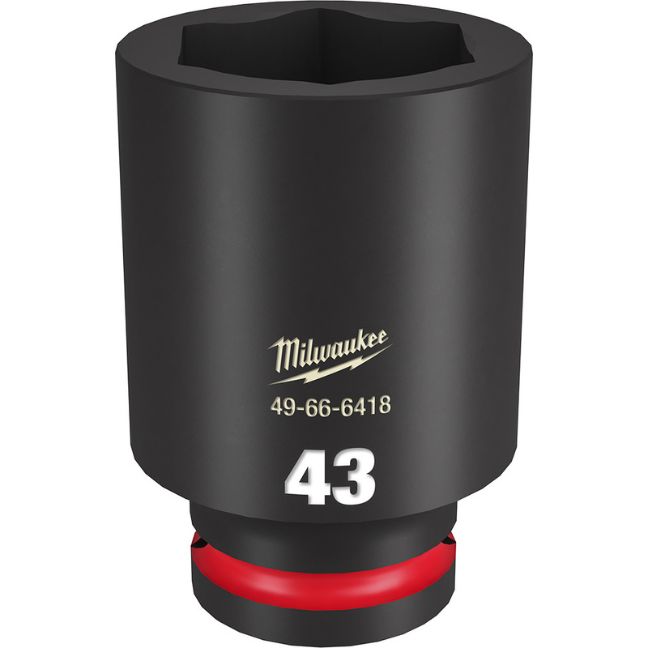 Milwaukee 49-66-6418 SHOCKWAVE Impact Duty 3/4″ Drive 43MM Standard Metric 6-Point Socket