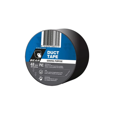 Bear 48mm x 30m Black PVC Duct Tape - 63642583589