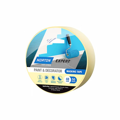 Norton Expert 48mm x 50m Paint & Decorator Masking Tape - 69957341717