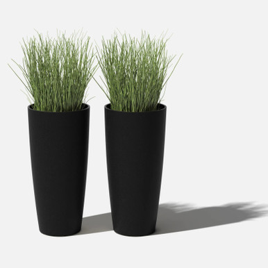 Veradek SLV28B-2PK Selena 28" tall Planter, Black, 2-pack