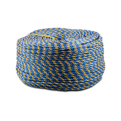 Wattmaster Pulling Rope Telstra Blue / Yellow 6mm X Length 400m Coil 665kg Breaking Strain - WATPLTELSTRA
