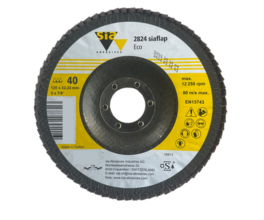 Sia Eco Zirconia Abrasives 2824 Flap Disc 125X22.23MM P60- F03E002P8D