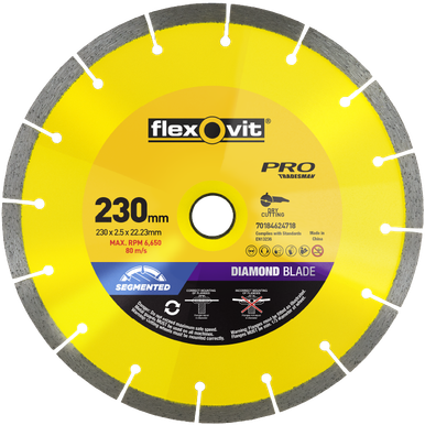 Flexovit Segmented Diamond Blade For Tiles And Clay Bricks 230mm - 70184624718