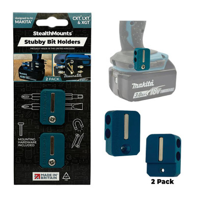 STEALTHMOUNTS Stubby Bit Holder For Makita (2 Pack) - BH-MK-S-BLU-2