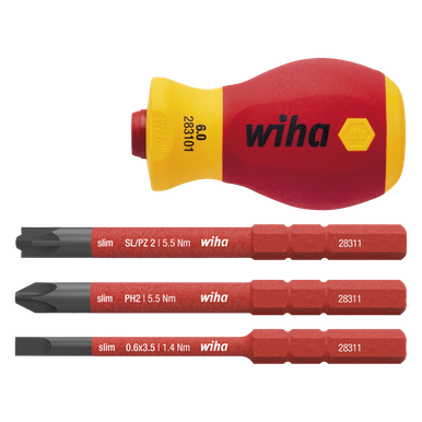 Wiha Screwdriver W/Bit Holder Set Slim Vde 1000V - WH-41230