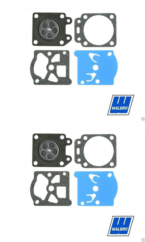 2 Pack Genuine Walbro D10-WTA Carburetor Gasket & Diaphragm Kit OEM