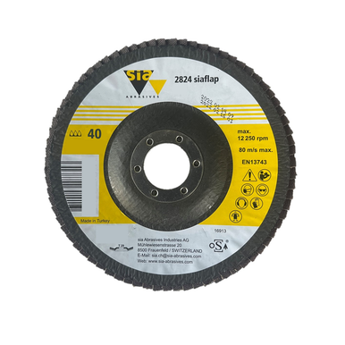 Sia Zirconia Abrasives 2824 Flap Disc 115X22.23MM P40- F03E004N6S