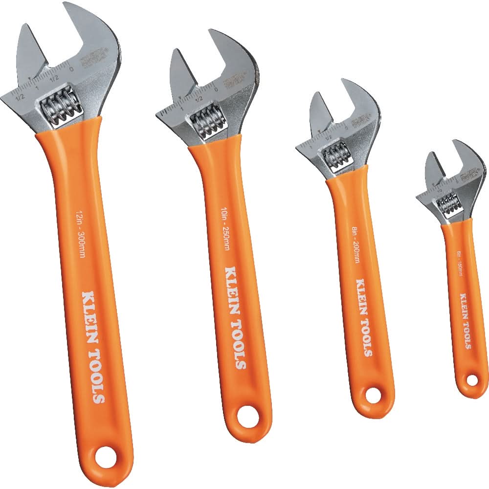 Klein Tools D5074 Extra-Capacity Adjustable Wrenches, 4-Piece Set