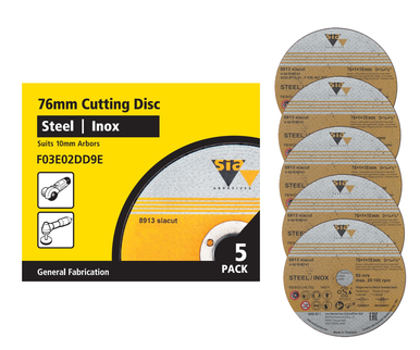 Sia Inox Abrasives 8913 Metal Cut Off Wheel 76X1X10MM 5 Pack- F03E02DD9E
