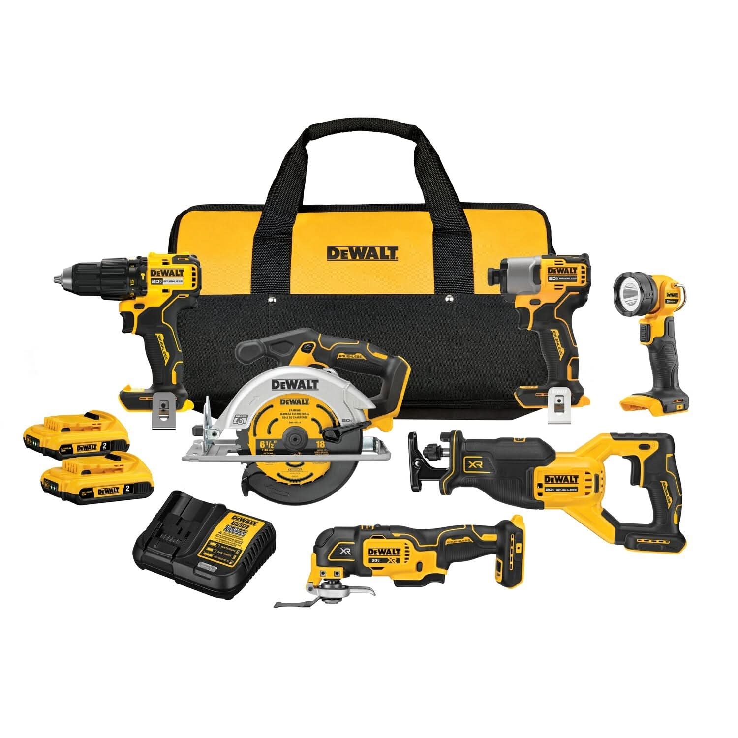 DeWalt DCK628D2 20V MAX Brushless 6-Tool 2.0Ah Combo Kit
