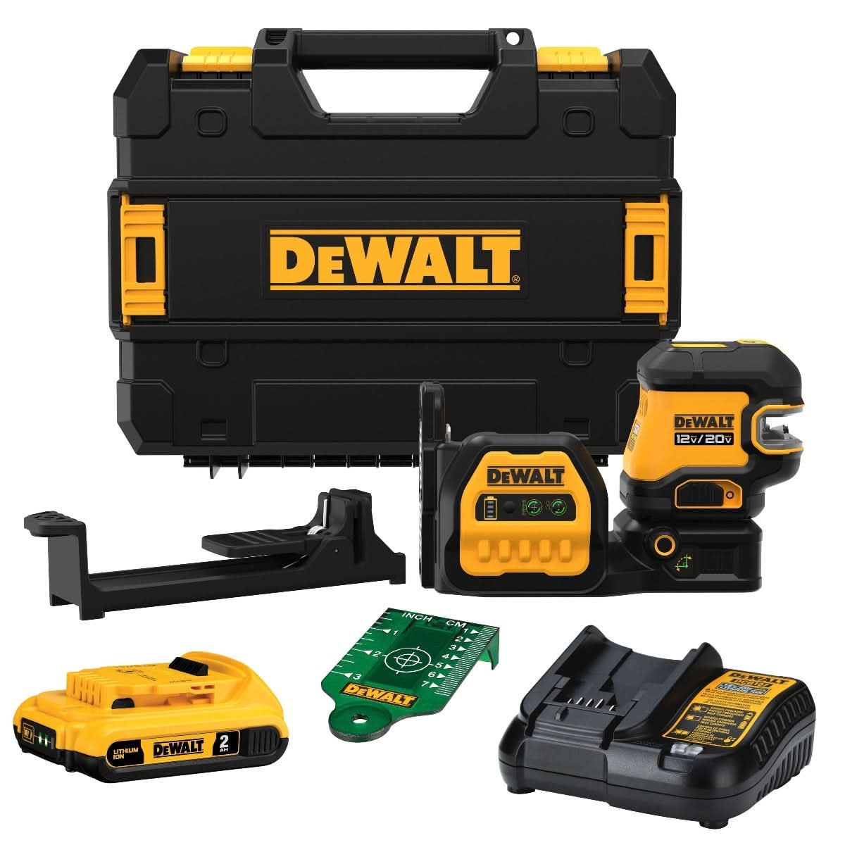 DeWalt12V / 20V MAX Cross Line 2-Spot Combo Green Laser 2.0Ah Kit