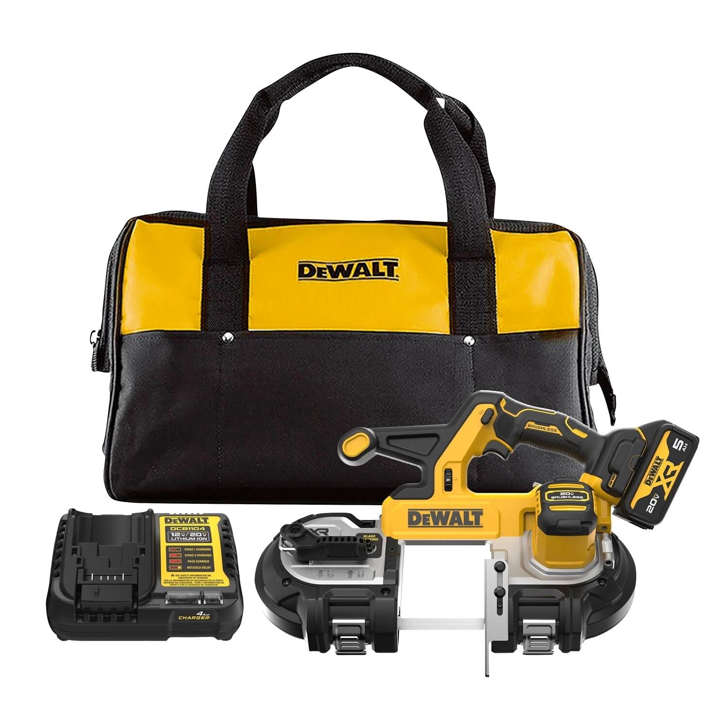DeWalt DCS378P1 20V MAX XR Brushless 3-1/4 in. Mid-Sized Band Saw 5.0Ah Kit