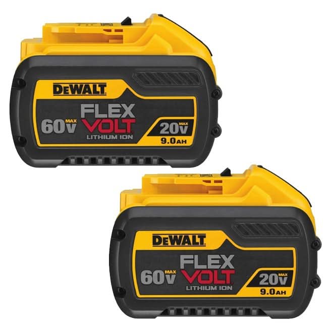 DeWalt20V/60V MAX FlexVolt 9.0Ah Batteries, 2-Pack