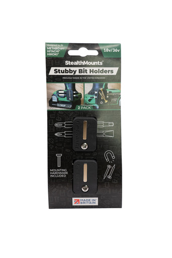 STEALTHMOUNTS Stubby Bit Holder For Hikoki (2 Pack) - BH-MHH-S-BLK-2