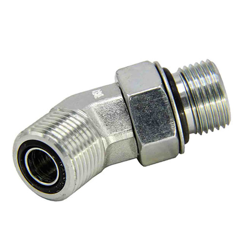 HUSTLER 781559 FITTING 45 DEGREE 8 MALE O RING BOSS 8 MALE SPRINGLOCK 8 MALE O RING BOSS 8 MALE SPRINGLOCK HUSTLER MOWERS 781559