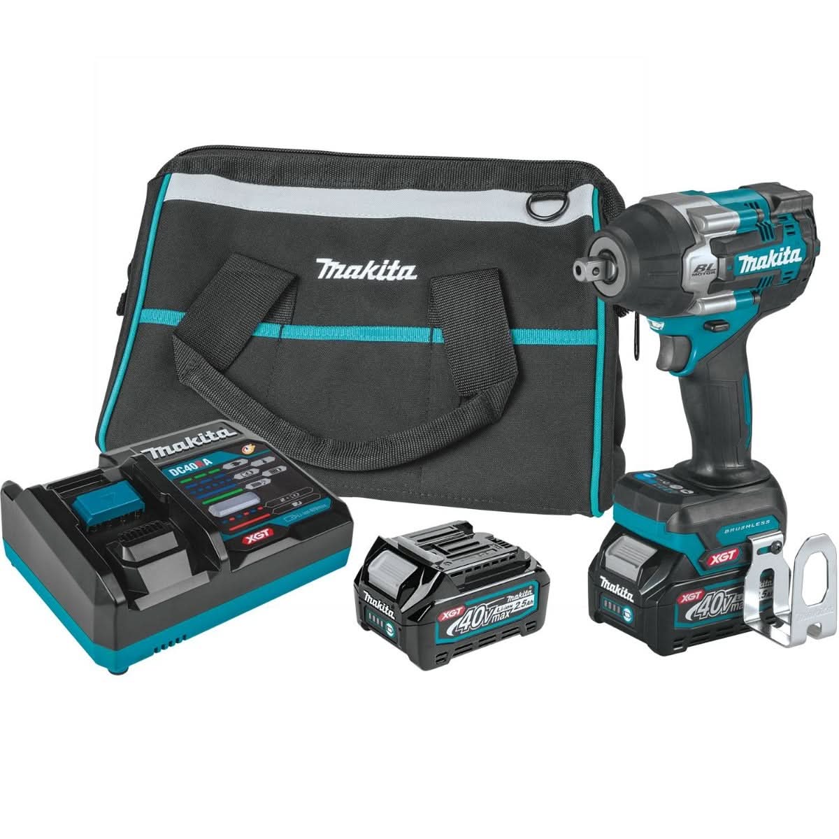 Makita GWT08D 40V max XGT Brushless Cordless 4-Speed Mid-Torque 1/2" Sq. Drive Impact Wrench Kit w/ Detent Anvil (2.5Ah)