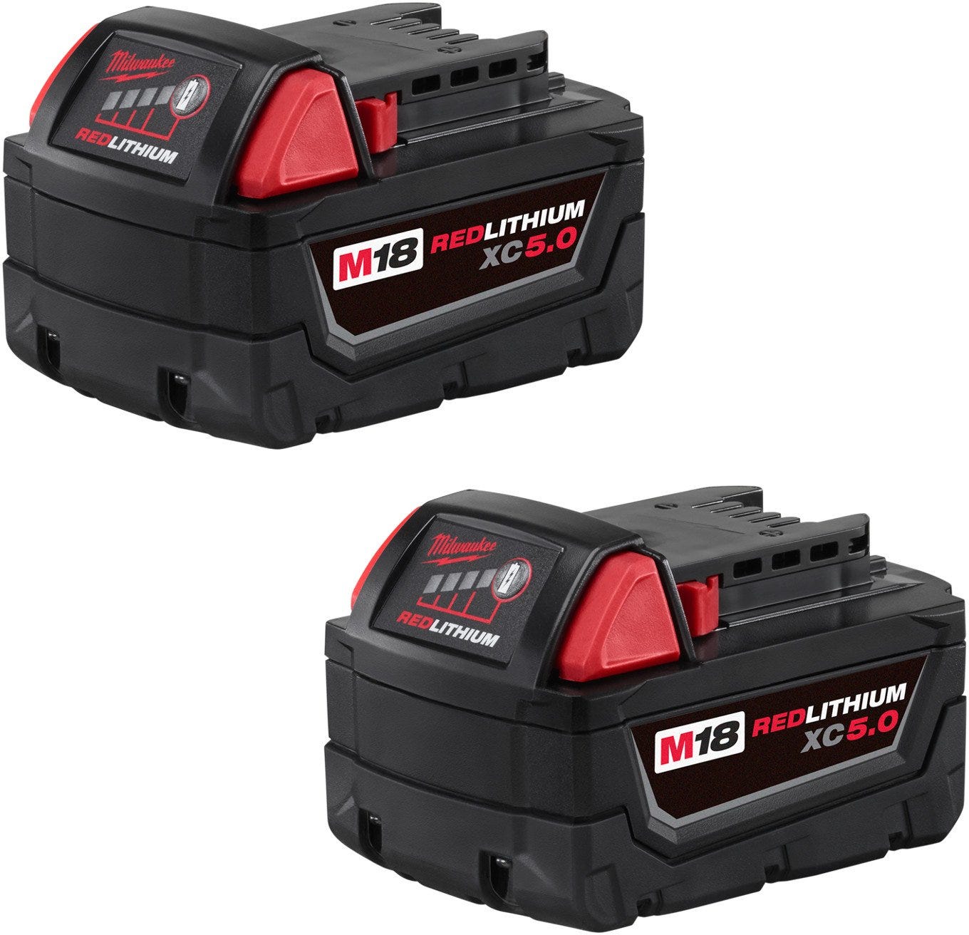 MilwaukeeM18 Redlithium XC 5.0Ah Extended Capacity Battery, 2-Pack