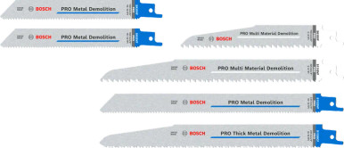 Bosch Reciprocating Blade Set Wood & Metal Demolition 6 Piece - 2607011820