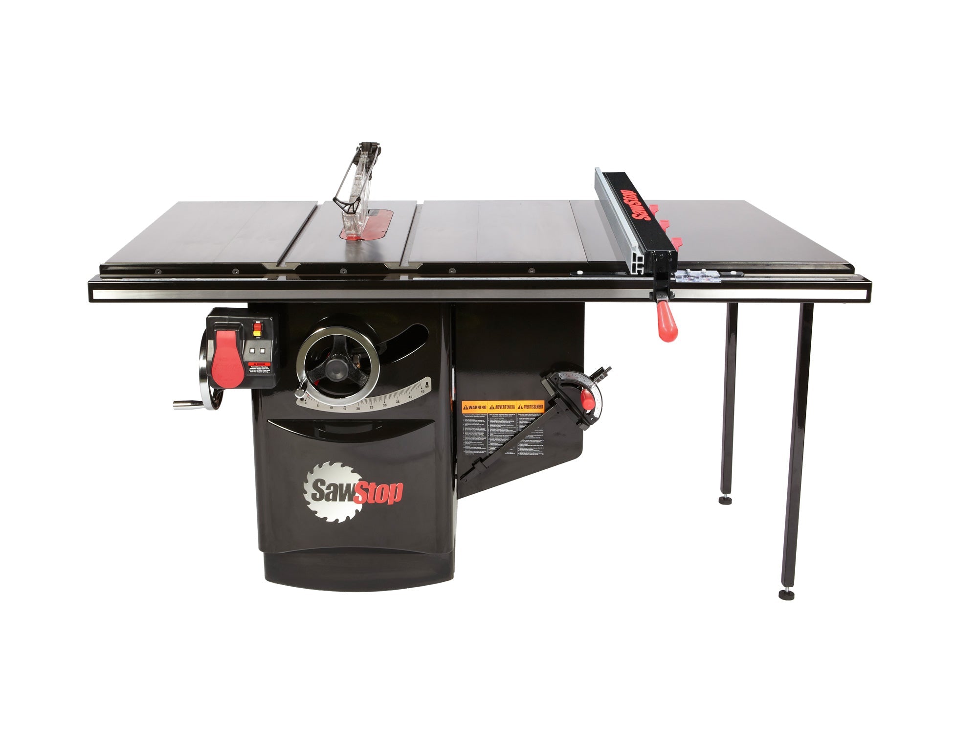 Sawstop ICS73230-TGI236 Industrial 7.5HP, 3ph, 230v Cabinet Saw with 36” Industrial T-Glide Rip Fence, Rails & Extension Table