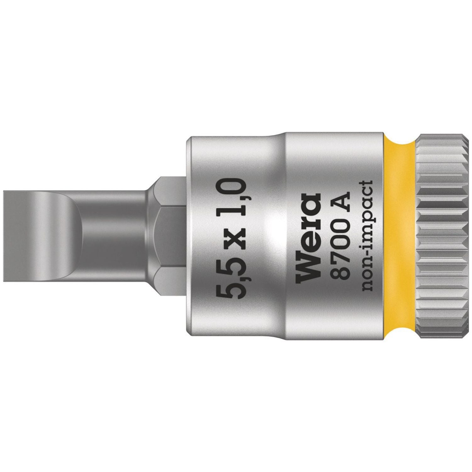 Wera 8700 A Fl Slotted Screws Zyklop Bit Socket, 1/4-in. Drive, 1x5.5x28-mm.