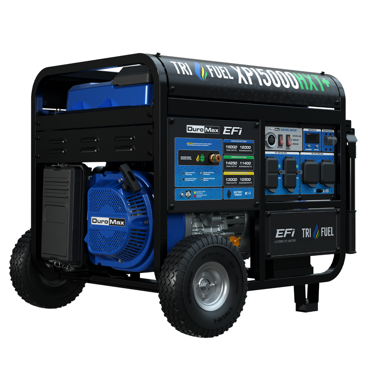 Duromax XP15000HXT+ Electric Start 15,000 Watt Tri-Fuel EFI Portable Generator
