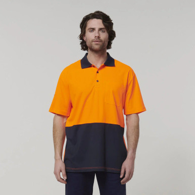 Hard Yakka Polo Hi Vis Long Sleeve - Y19617ONA